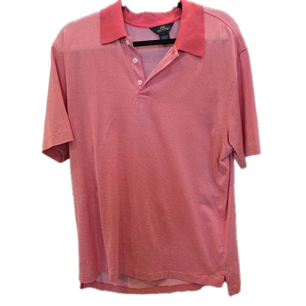 Brooks Brothers 346 Men's Sz L Polo Golf Shirt  Mercerized Cotton Coral P2P 22‎ - Picture 8 of 9